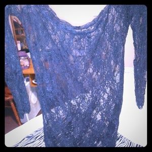 Lace black long sleeved blouse